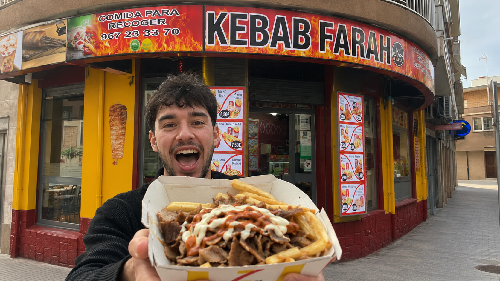 Box kebab en Albacete con carne patatas y salsa